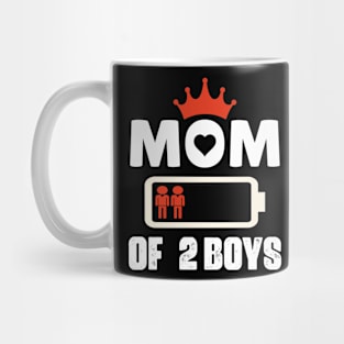 Mom of 2 Boys Mothers Day Birthday Women Mug